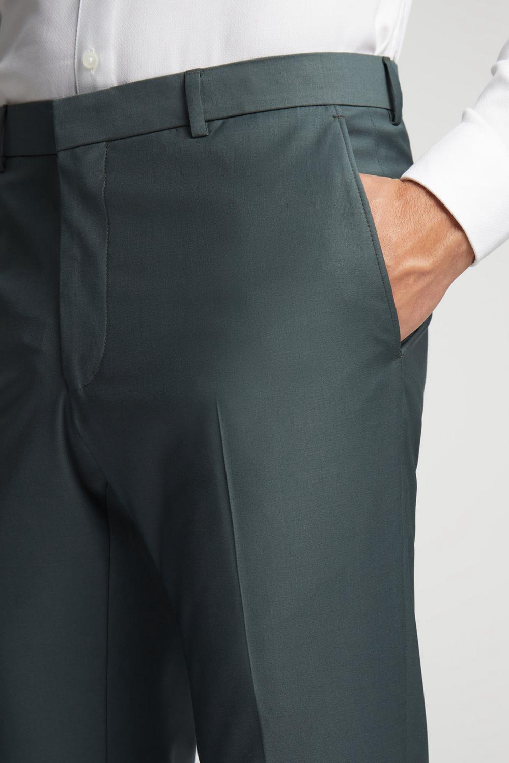 Green Ted Baker LUNANTS - Wool Blend Slim Suit Men Trousers | Ireland  2483-BZSGC