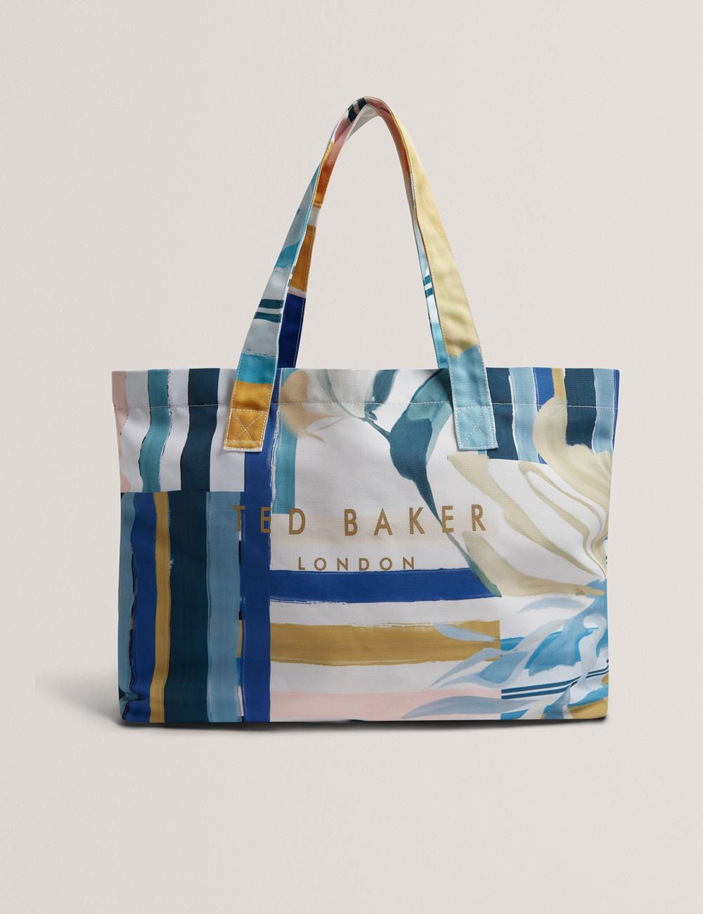 Green Ted Baker SHELYSS - Printed Beach & Flip Flops Set Women Tote Bags | Ireland  2597-VPLBX