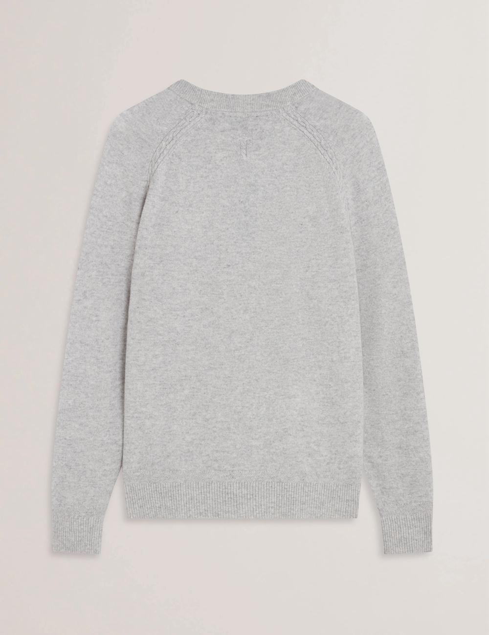 Grey Ted Baker GLANT - Cashmere Cable Detail Crew Neck Men Jumpers | Ireland  2531-LFVPI