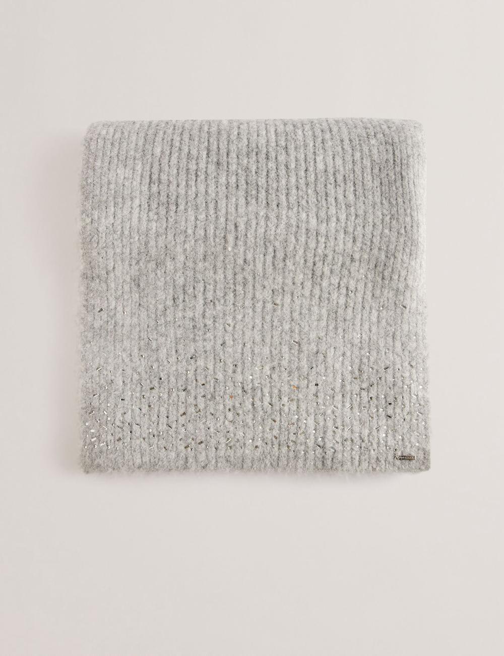 Grey Ted Baker KERIISA - Scattered Rhinestone Knitted Women Scarves | Ireland  3590-HINFV
