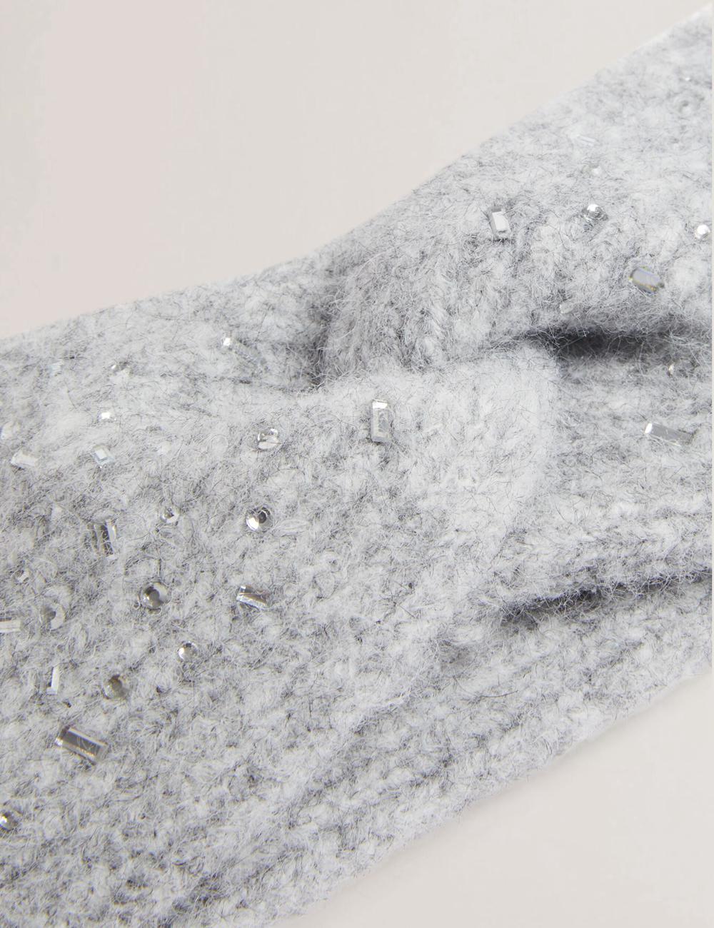 Grey Ted Baker PENAOPA - Rhinestone Detail Knitted Women Headbands | Ireland  1425-XZCKW