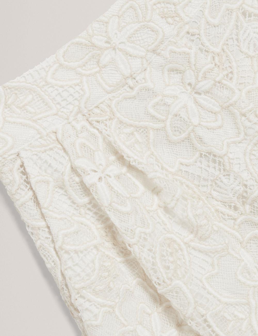 Ivory Ted Baker BOWIA - Lace High Waisted Tailored Women Shorts | Ireland  1062-UGPWQ