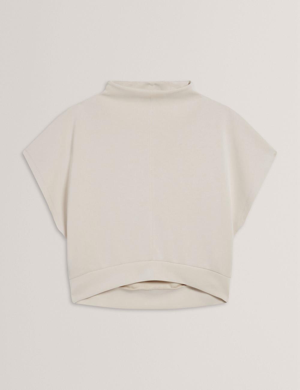Ivory Ted Baker HALIYY - Funnel Neck Boxy Short Sleeve Women Sweatshirts | Ireland  3961-IKQTG