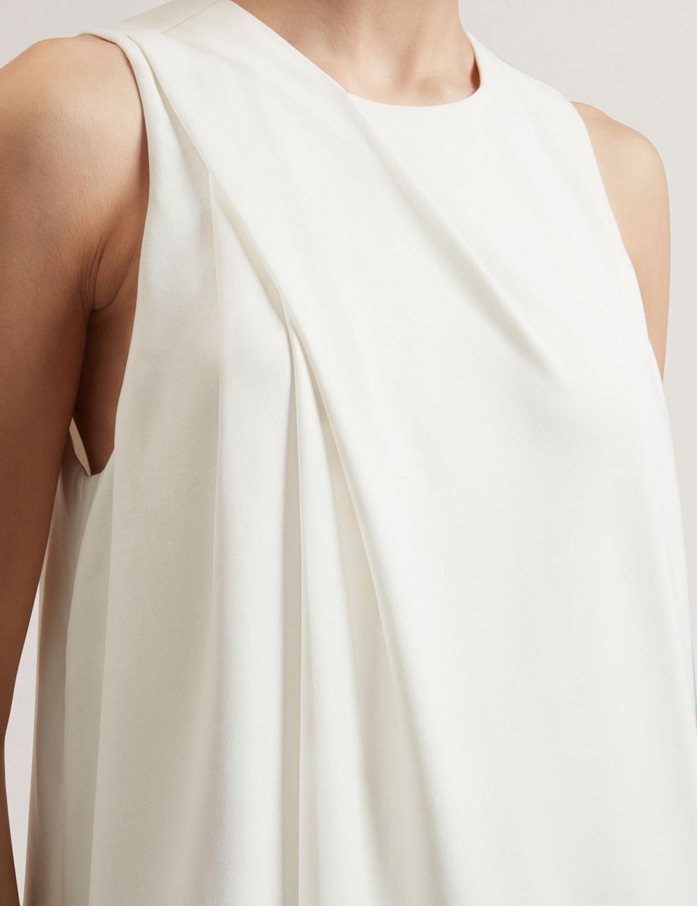 Ivory Ted Baker ICANA - Draped Front Asymmetric Sleeveless Women Tops | Ireland  5027-CXIME