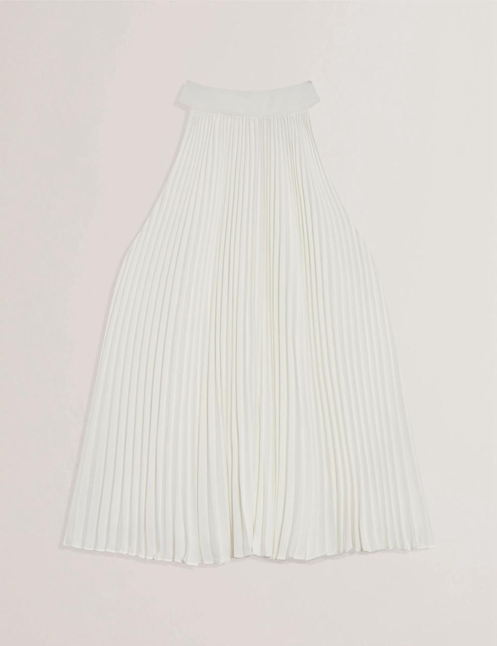 Ivory Ted Baker JAMAYA - High Halter Neck Pleated Sleeveless Women Tops | Ireland  9582-KZRJD