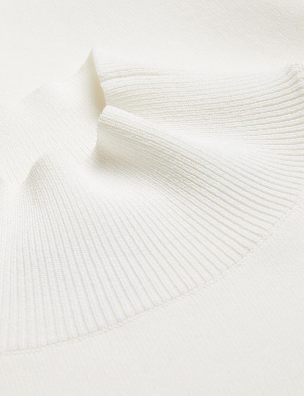 Ivory Ted Baker LAYNHA - Flared Sleeve High Neck Knitted Top Women Jumpers | Ireland  7905-GLNDA