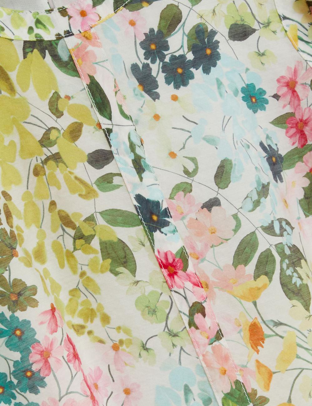 Ivory Ted Baker MICHA - Floral Binding Detail Puffed Sleeve Women Blouses | Ireland  6591-SUKXD