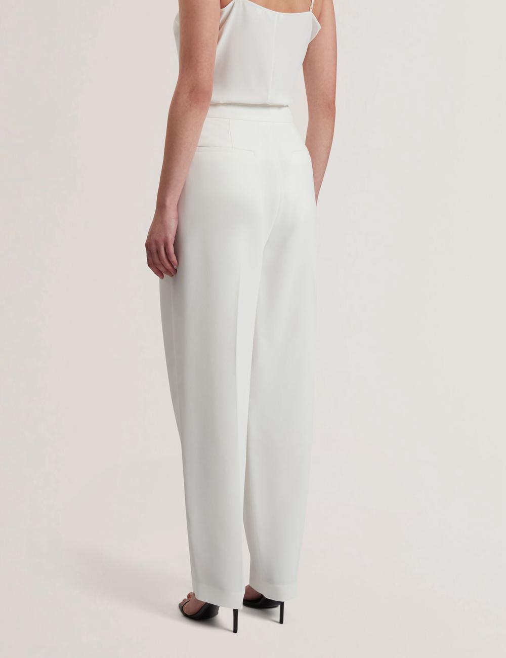 Ivory Ted Baker MORRIAT - Barrel Leg Woven Tailored Women Trousers | Ireland  4087-ORXIM