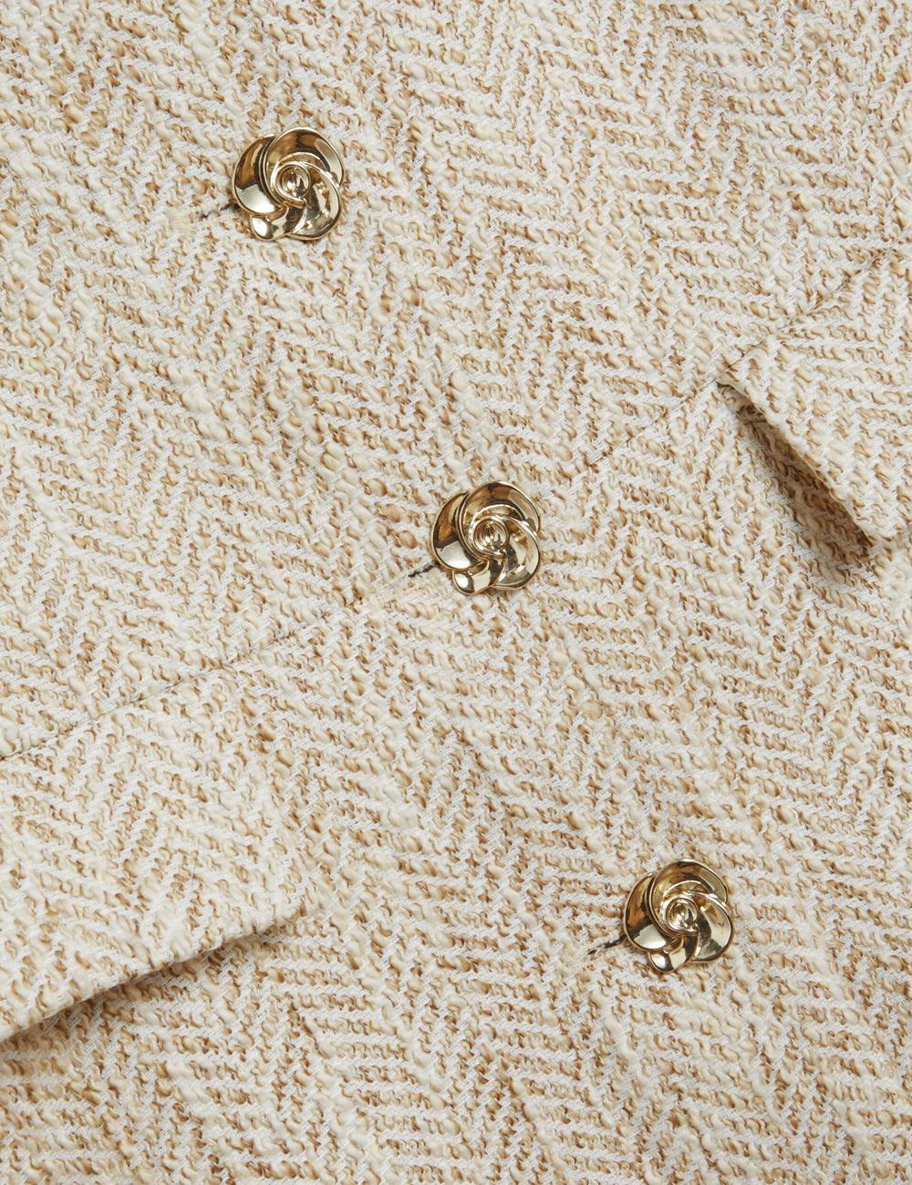 Ivory Ted Baker VULPAW - Boucle Herringbone Fitted Women Suit Waistcoat | Ireland  9603-RSCUK