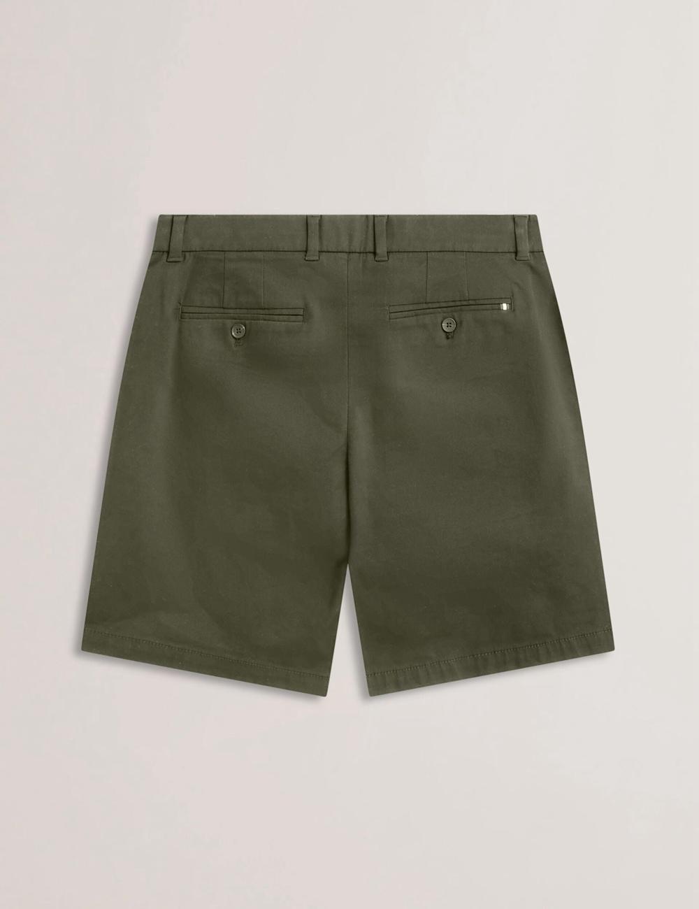 Khaki Ted Baker BARNHAM - Regular Fit Cotton Blend Chino Men Shorts | Ireland  8754-DHSPU