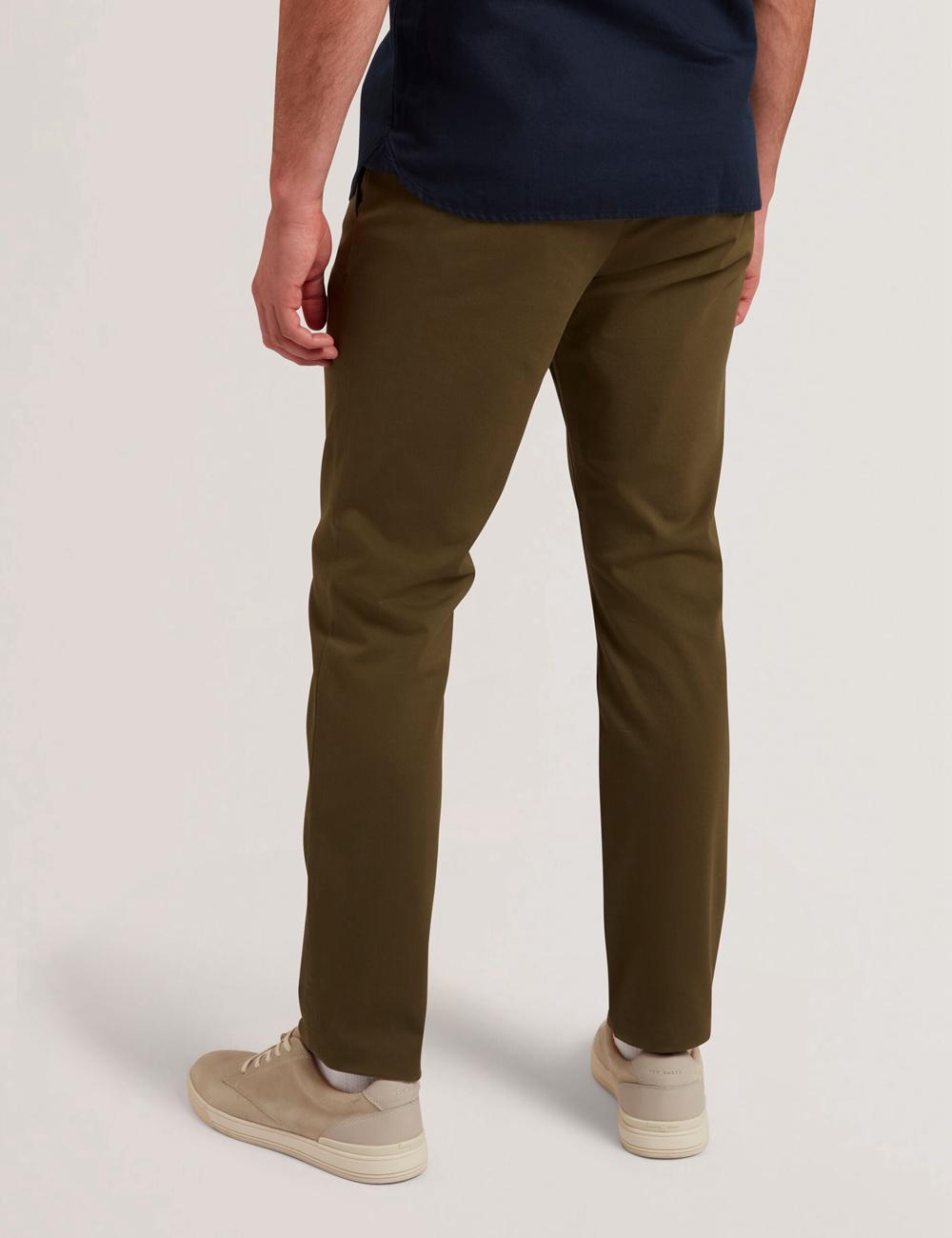 Khaki Ted Baker BATFORD - Slim Fit Cotton Blend Chinos Men Trousers | Ireland  1203-WQAVN