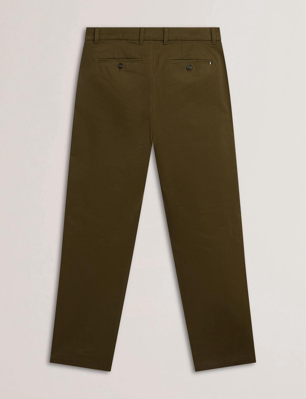 Khaki Ted Baker BATFORD - Slim Fit Cotton Blend Chinos Men Trousers | Ireland  1203-WQAVN