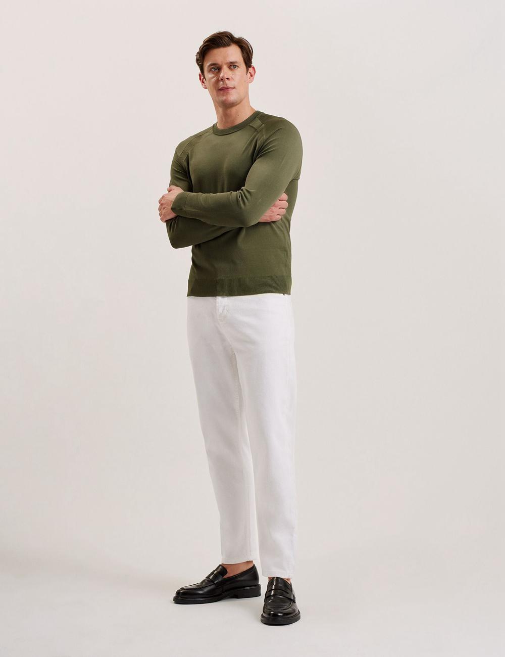 Khaki Ted Baker MAYWO - Saddle Shoulder Crew Neck Men Jumpers | Ireland  5683-PJRBW