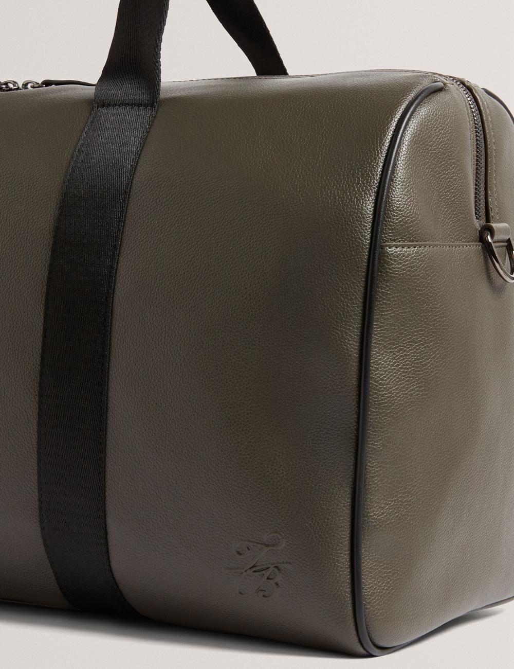 Khaki Ted Baker TAISON - Pebbled Faux Leather Men Holdall Bags | Ireland  5793-CPERZ