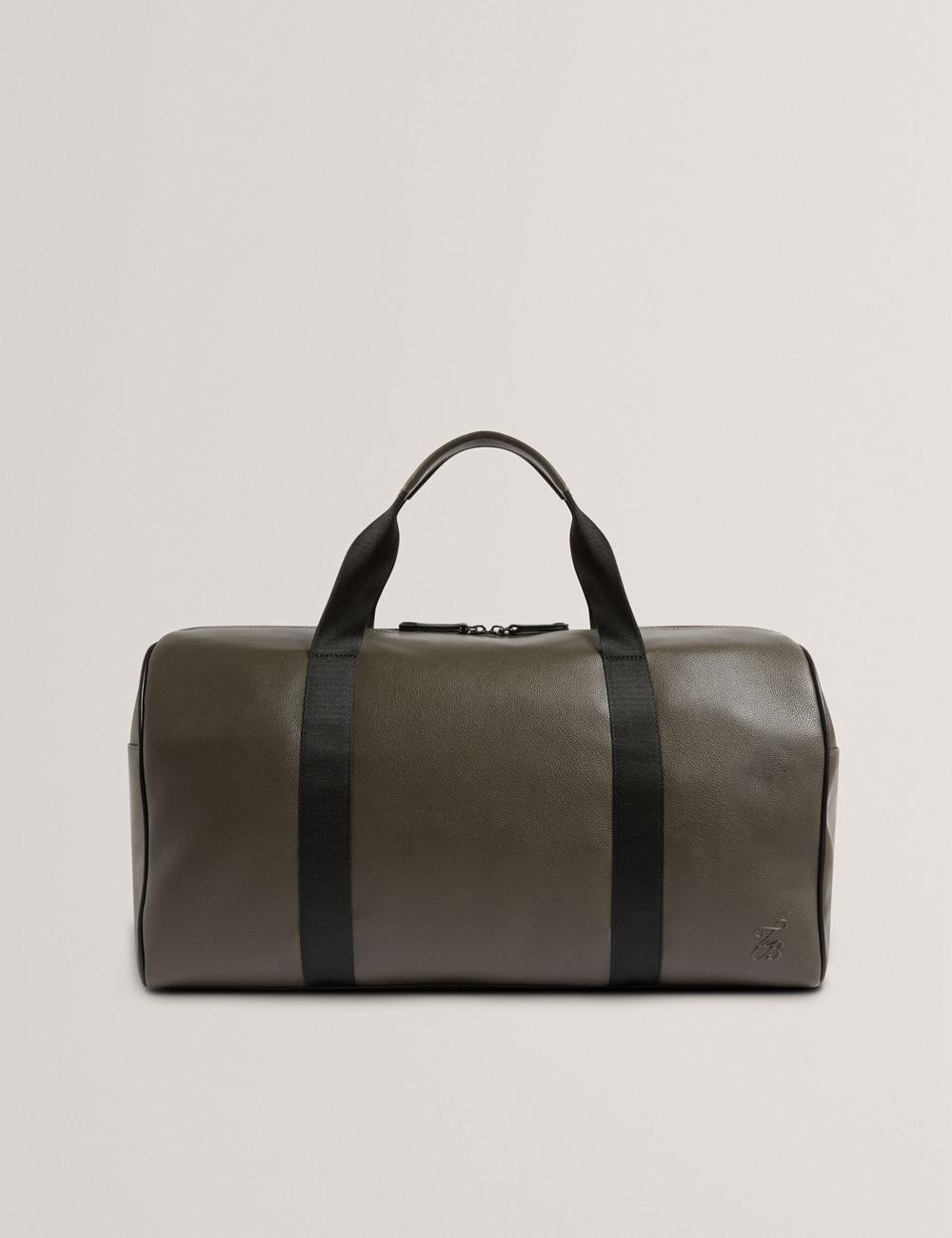 Khaki Ted Baker TAISON - Pebbled Faux Leather Men Holdall Bags | Ireland  5793-CPERZ