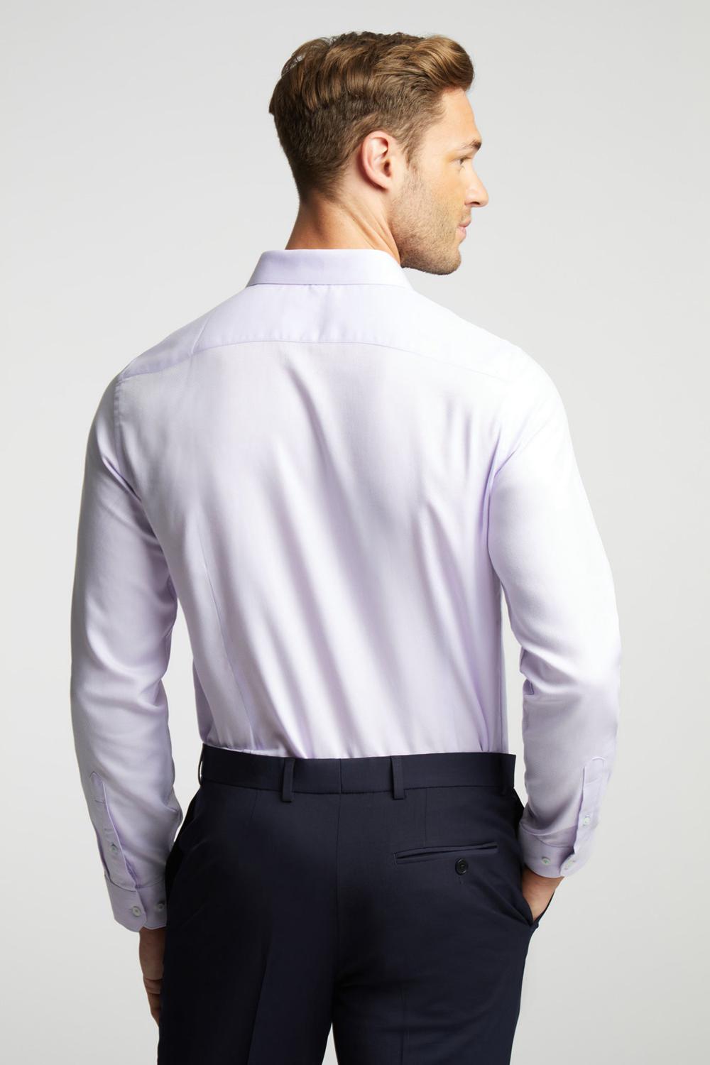 Lilac Ted Baker DALTON - Dobby Textured Cotton Slim Fit Men Formal Shirts | Ireland  8130-TGWLO