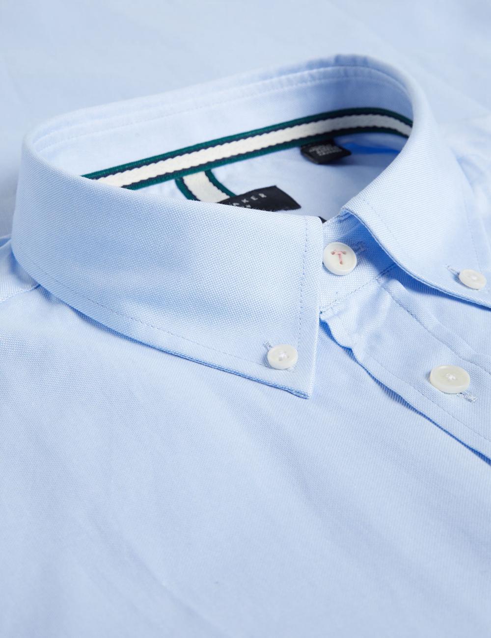 Lt-Blue Ted Baker ALDGTE - Short Sleeve Cotton Oxford Men Casual Shirts | Ireland  8673-UMITQ