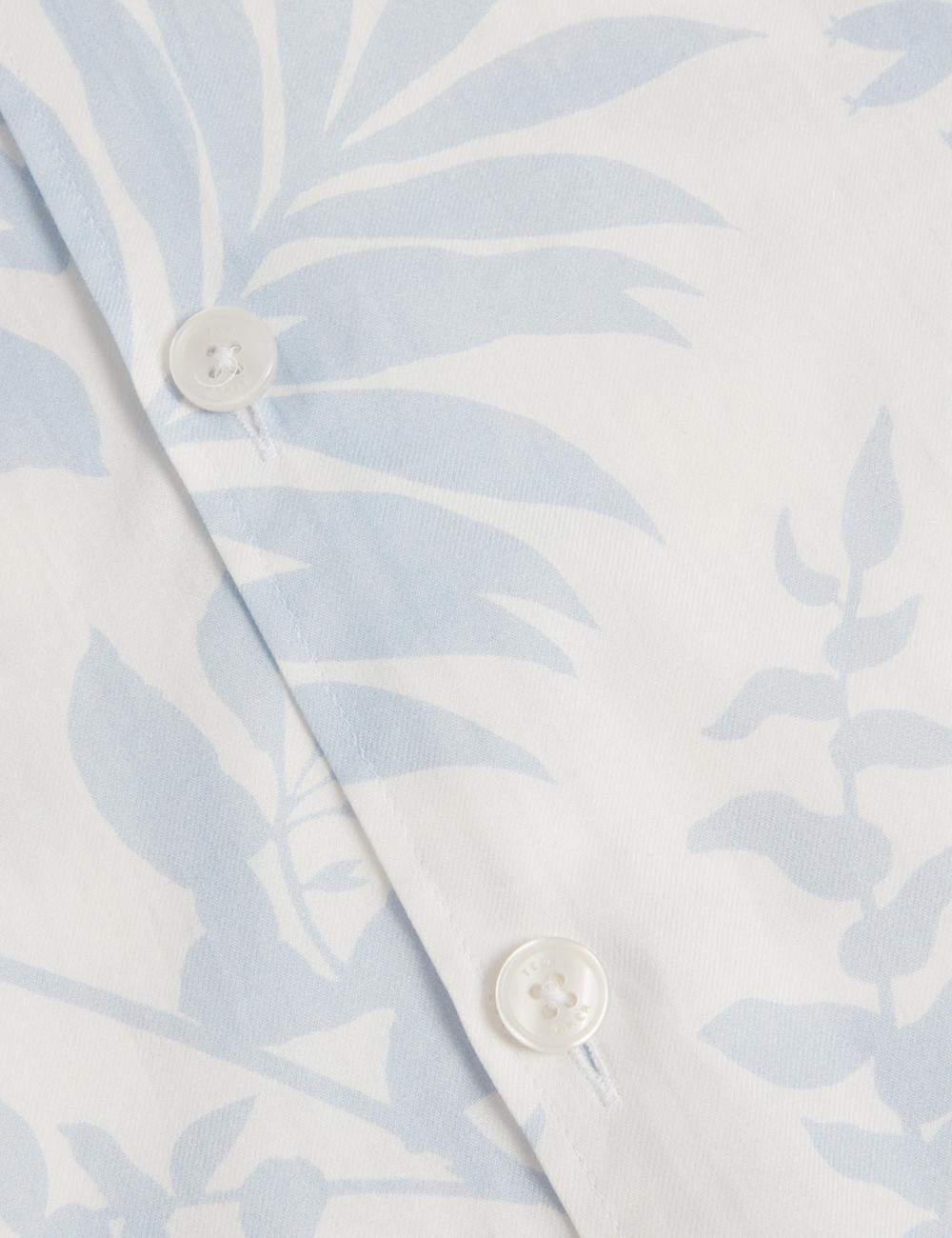 Lt-Blue Ted Baker KITS - Short Sleeve Relaxed Floral Print Men Casual Shirts | Ireland  0637-LZUVG