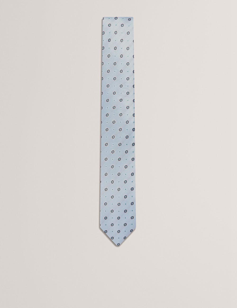 Lt-Blue Ted Baker STEEPLE - Circle Geometric Print Silk Men Ties | Ireland  6579-CBVKI