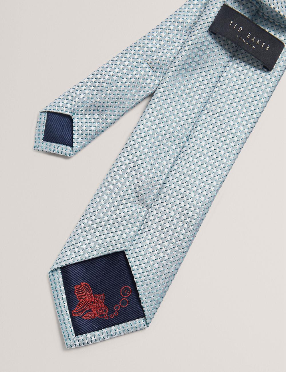Lt-Green Ted Baker CANEDON - Textured Tonal Weave Silk Men Ties | Ireland  3062-QHYAF