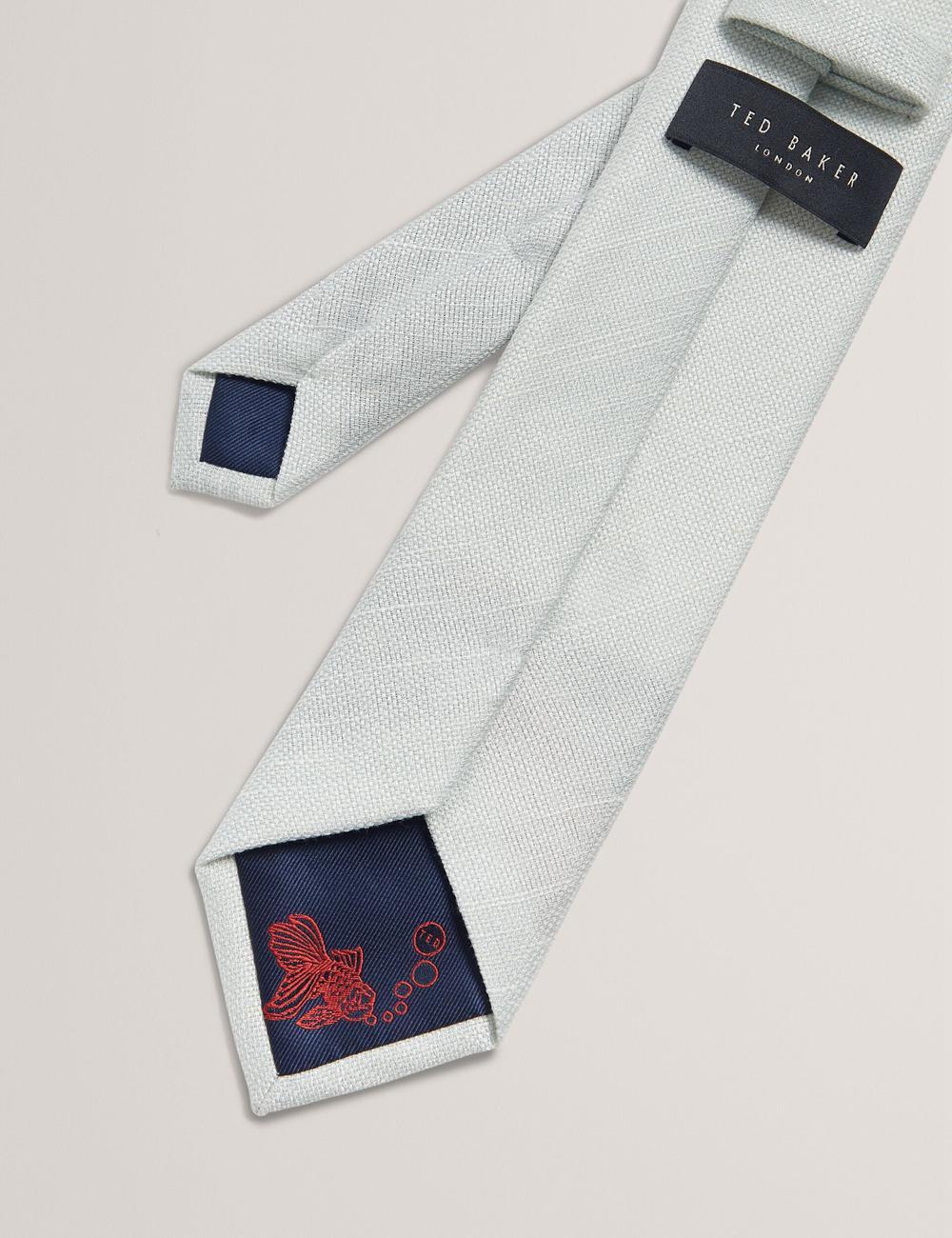 Lt-Green Ted Baker HAWKWEL - Linen Blend Woven Texture Men Ties | Ireland  9025-DELKJ