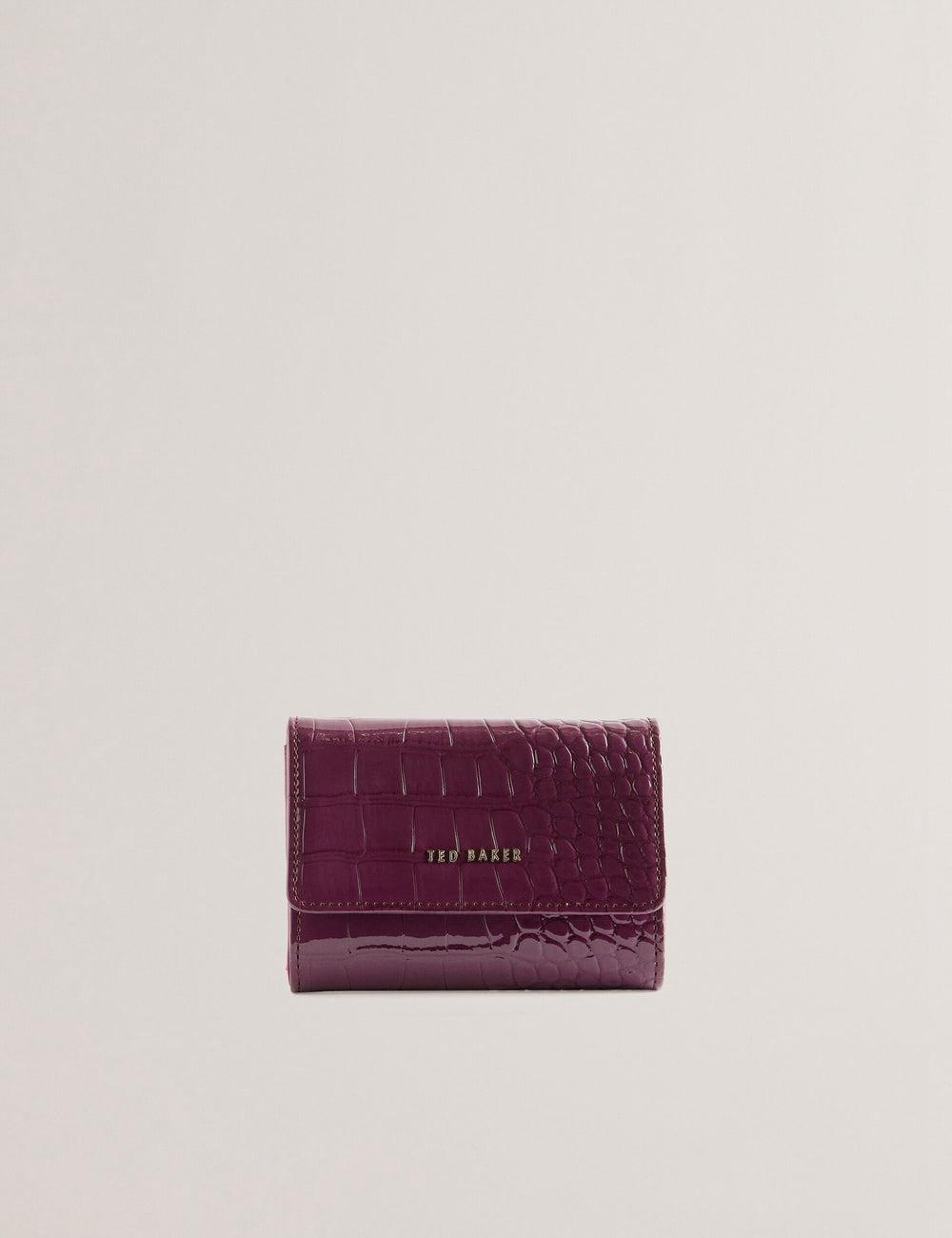 Maroon Ted Baker CONILYA - Croc Texture Fold Over Coin Women Purses | Ireland  5729-DXFZS
