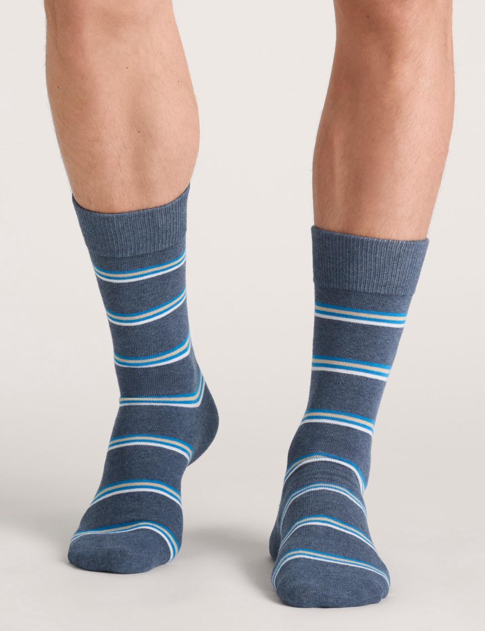 Medium Grey Ted Baker 3 Pack Geometric Stripe Crew Men Socks | Ireland  8453-EQIKB