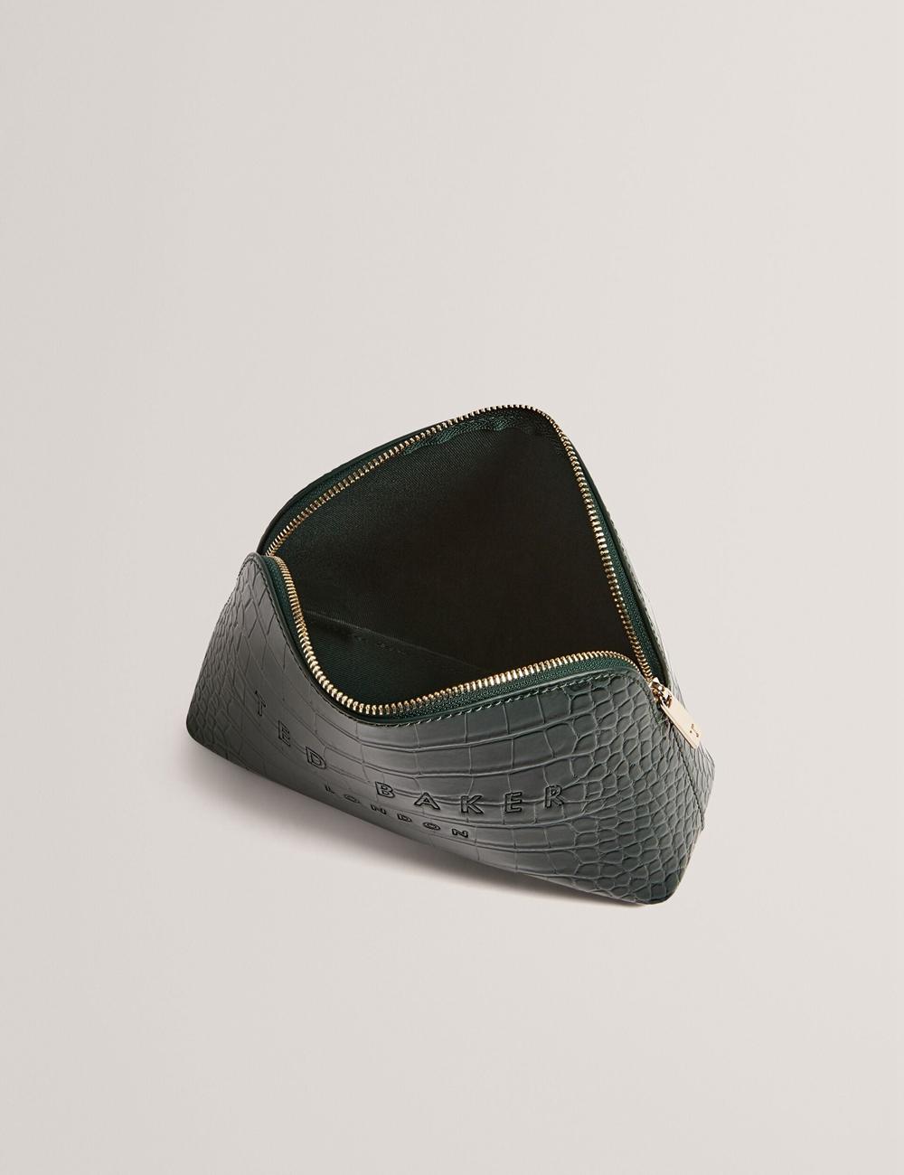 Mid-Green Ted Baker CROCALA - Croc Effect Faux Leather Women Make-Up Bags | Ireland  9374-DWJSP
