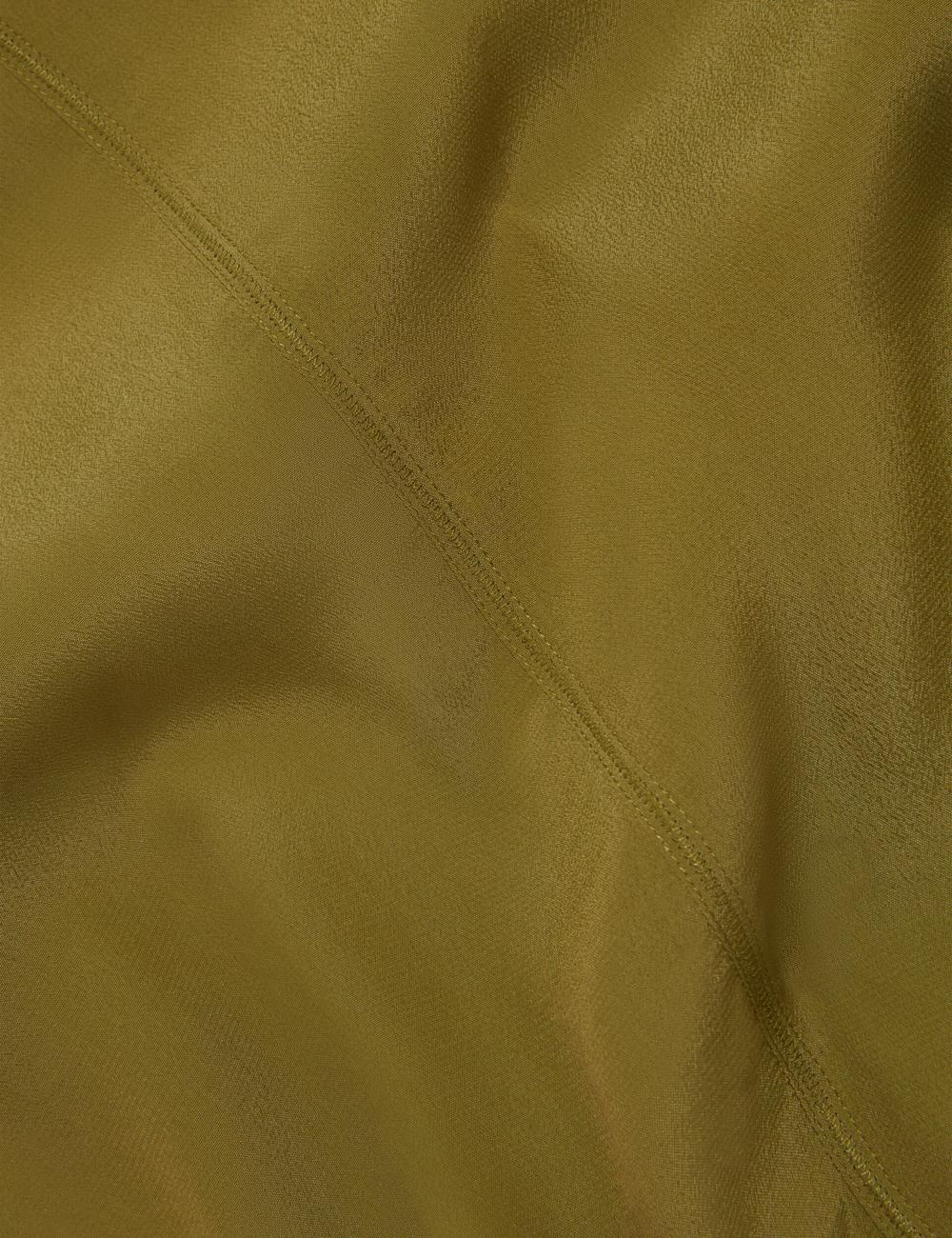 Mid-Green Ted Baker SHAMRA - Silk Blend Seam Detail Women Tops | Ireland  4972-LMXQZ