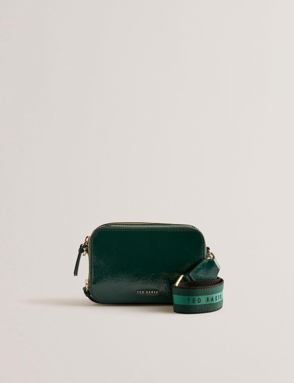 Mid-Green Ted Baker STUNWA - Patent Leather Webbing Camera Women Camera Bag | Ireland  0493-DARZC