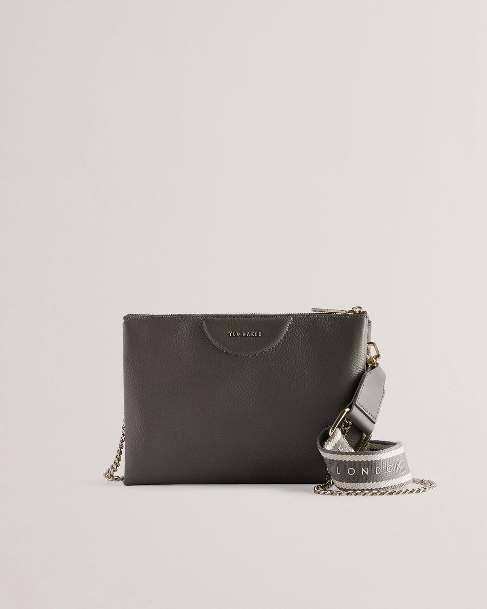 Mid-Grey Ted Baker ESILLE - Branded Webbing Crossbody Leather Women Crossbody Bags | Ireland  1378-DBWJZ