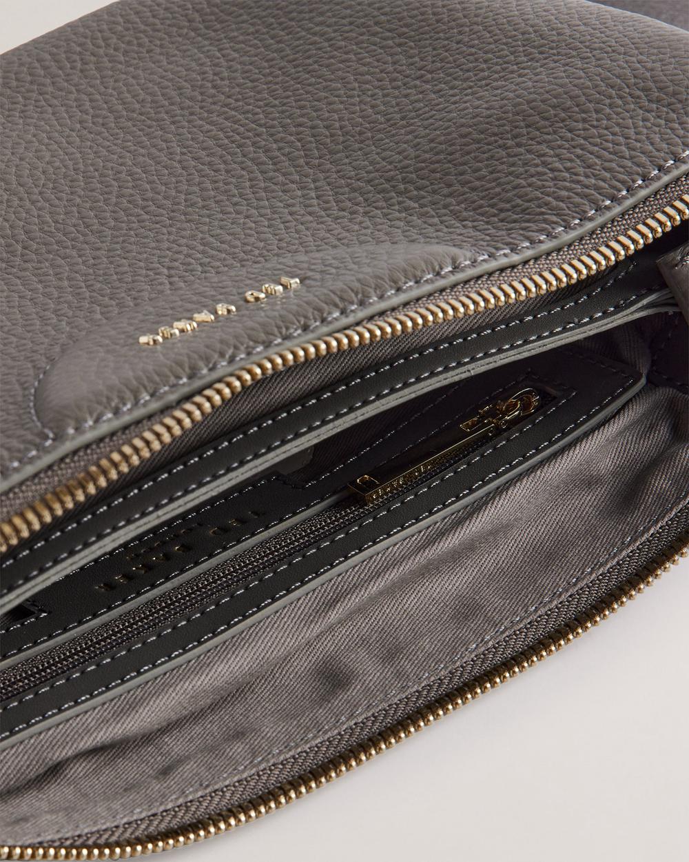 Mid-Grey Ted Baker ESILLE - Branded Webbing Crossbody Leather Women Crossbody Bags | Ireland  1378-DBWJZ