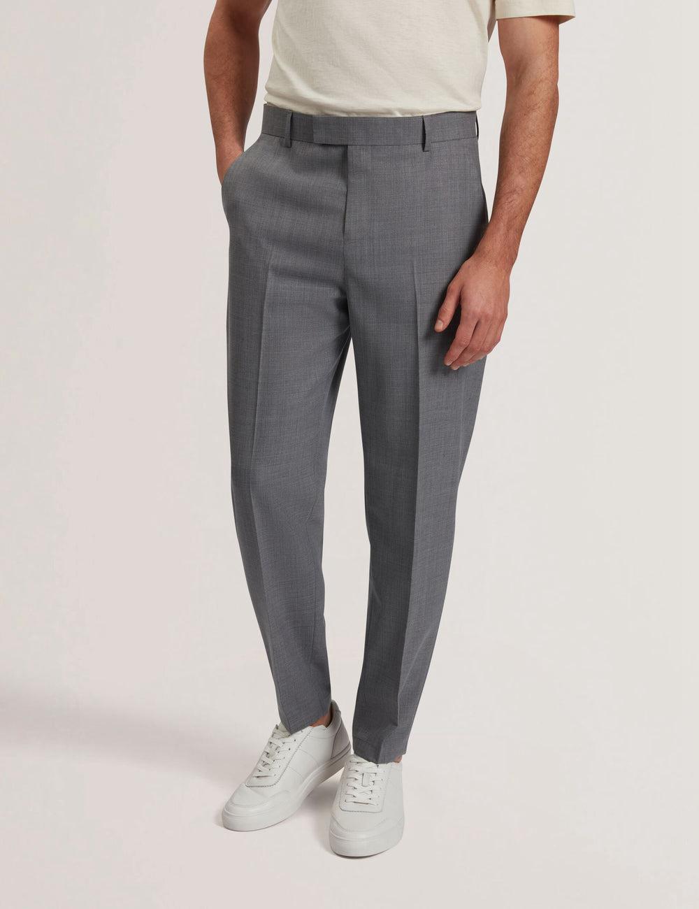 Mid-Grey Ted Baker SELWYNT - Lightweight Wool Blend Men Trousers | Ireland  2135-NYBVH