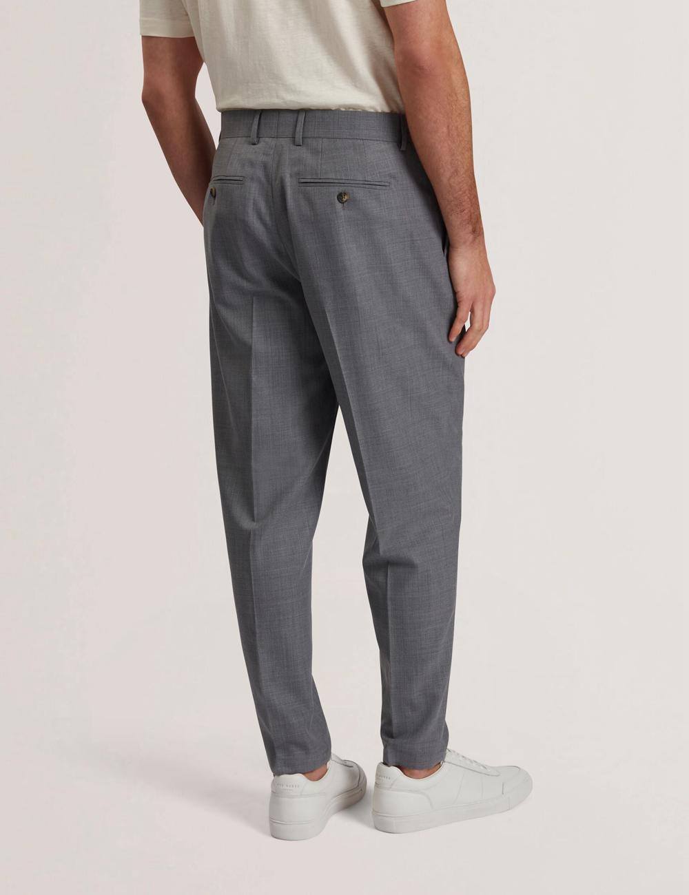Mid-Grey Ted Baker SELWYNT - Lightweight Wool Blend Men Trousers | Ireland  2135-NYBVH