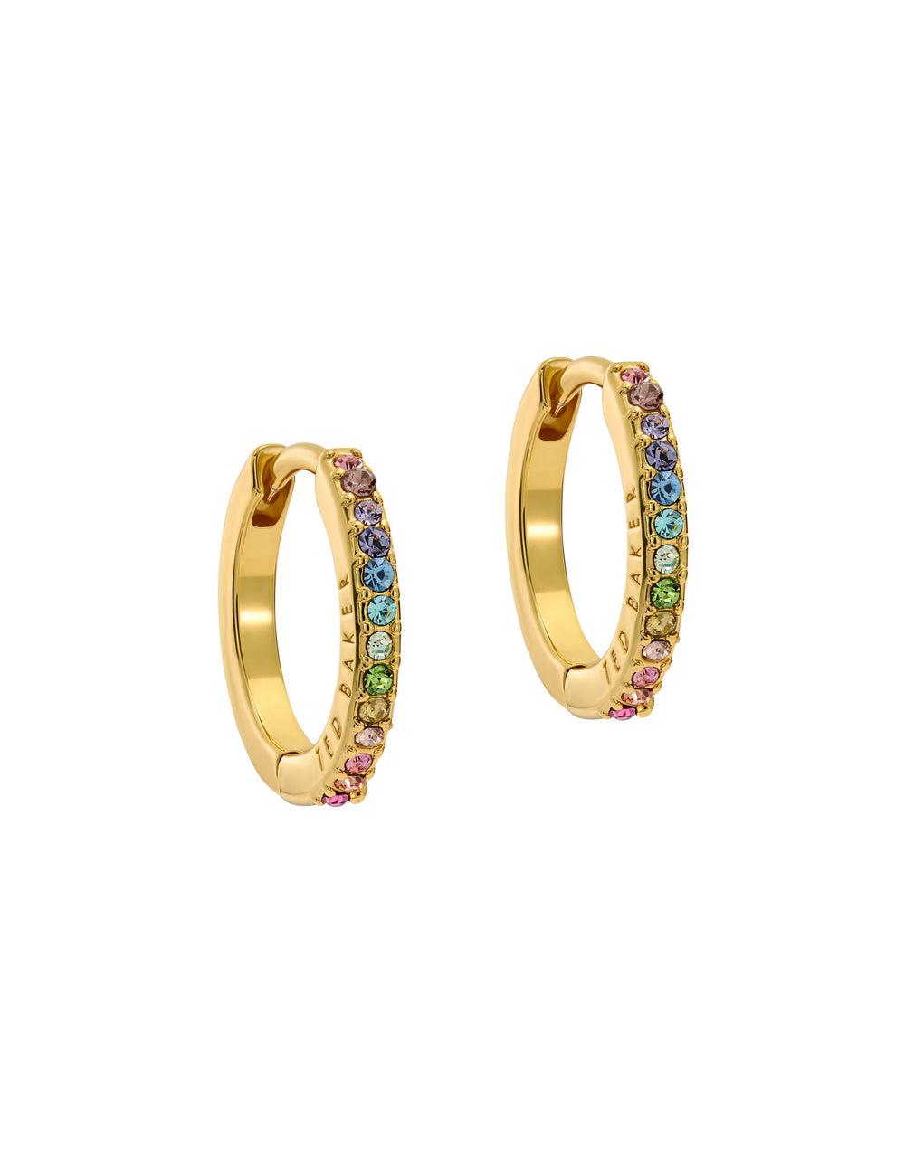 Multicol Ted Baker HEPLIE - Crystal Huggie Hoop Women Earrings | Ireland  8715-HUCER