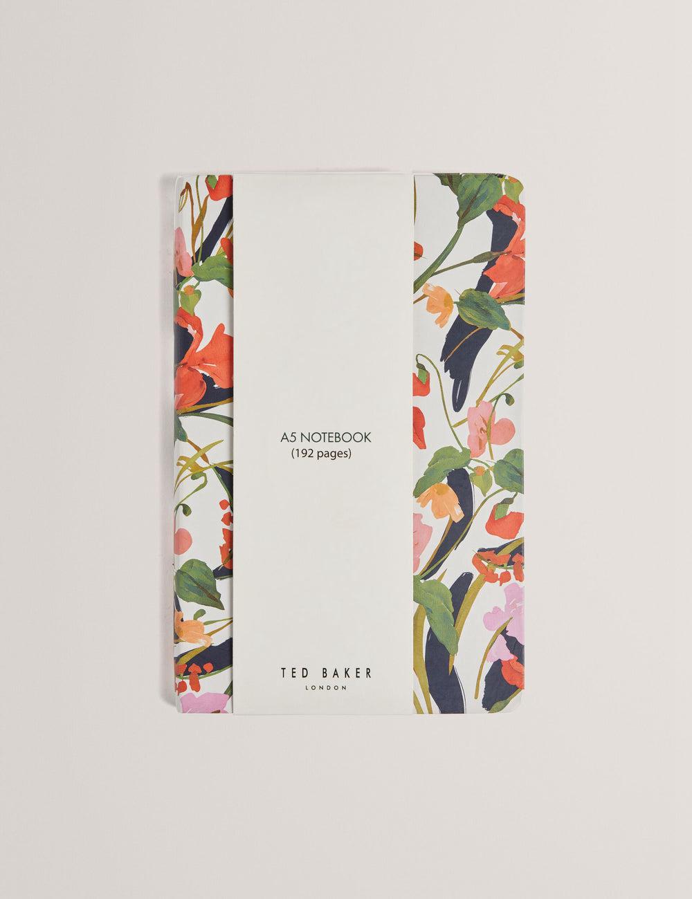 Nat-White Ted Baker KATIIES - Floral Print A5 Notebook Women Stationary | Ireland  9652-XIYSB