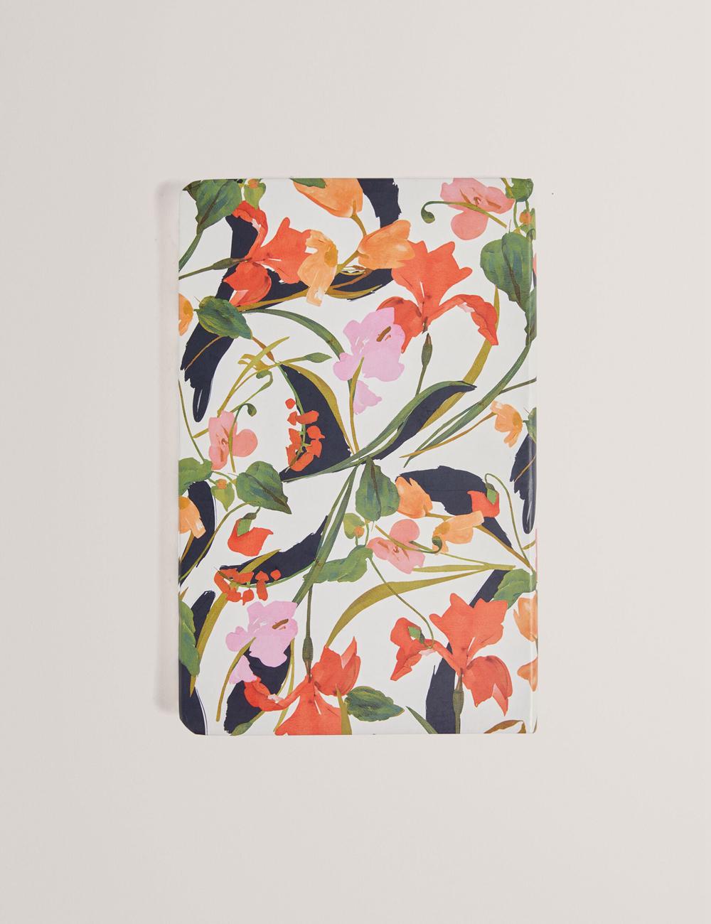 Nat-White Ted Baker KATIIES - Floral Print A5 Notebook Women Stationary | Ireland  9652-XIYSB