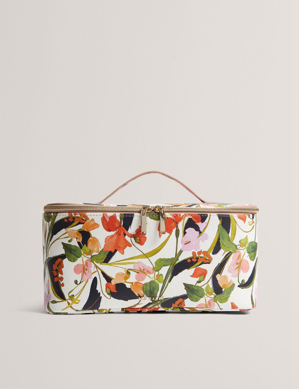 Nat-White Ted Baker LOUISII - Floral PU Top Handle Large Women Wash Bags | Ireland  5602-OHJCZ