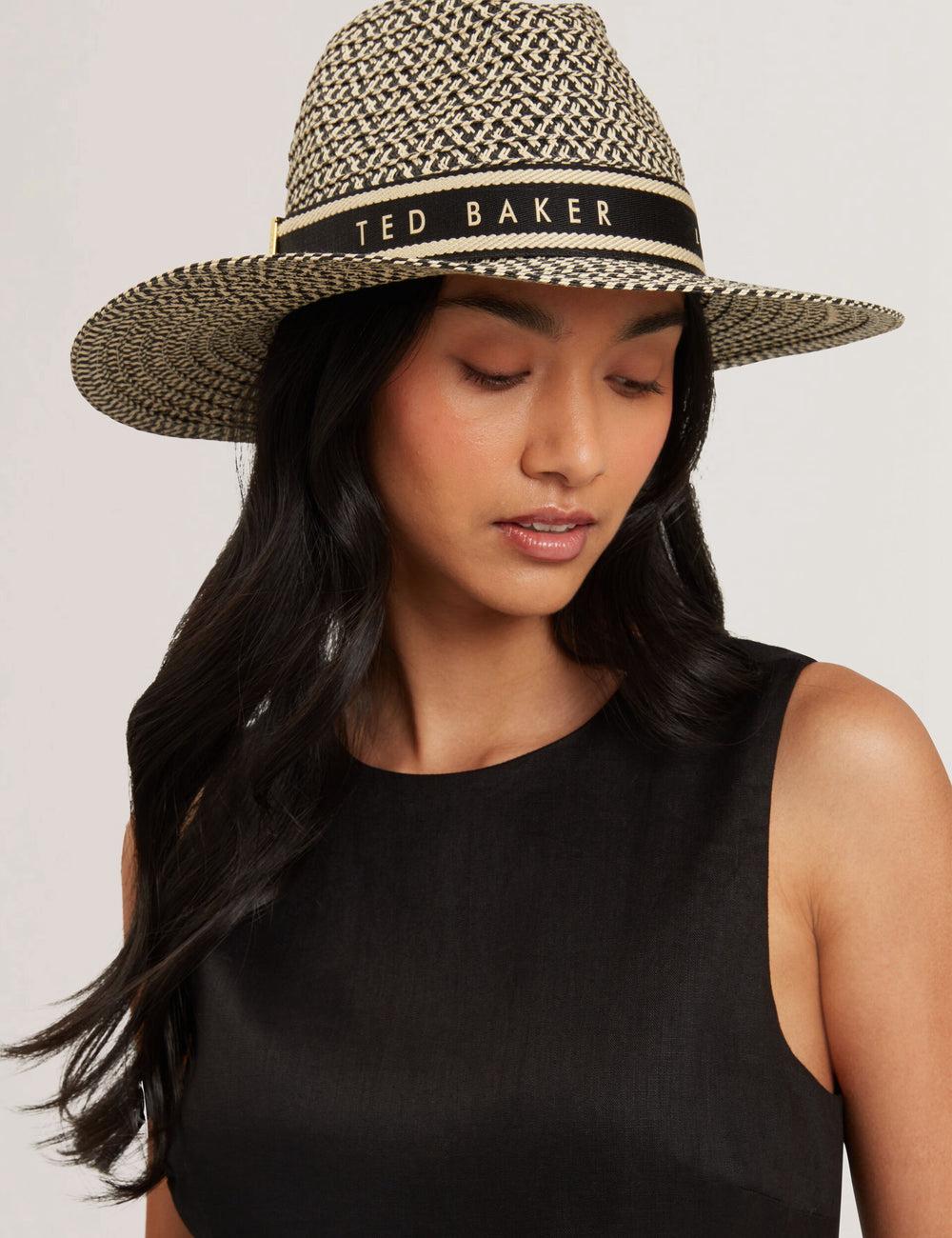 Natural Ted Baker CLARIES - Mixed Weave Straw Women Fedora Hats | Ireland  0841-XQLRJ