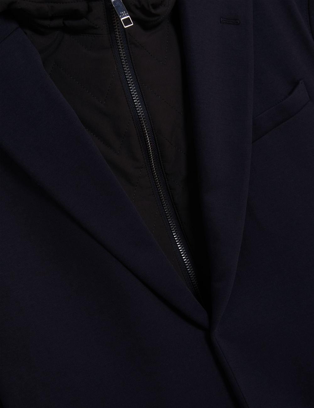 Navy Ted Baker ASHB - Jersey Blazer With Zip-Up Hooded Liner Men Blazers | Ireland  3086-SUBDV