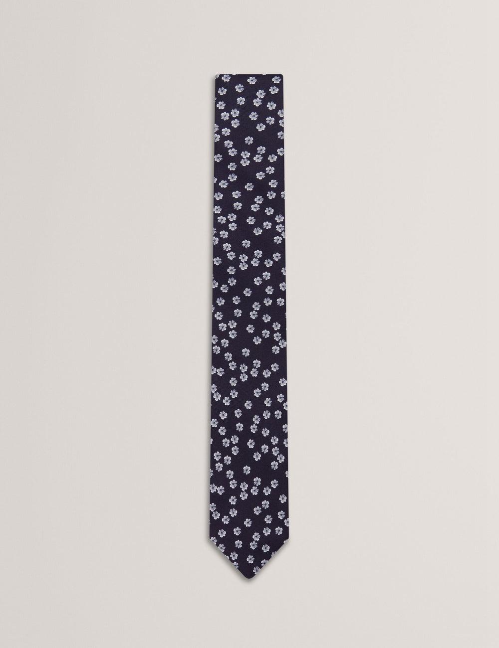 Navy Ted Baker BENTLYY - Ditsy Floral Print Silk Men Ties | Ireland  1542-AXPBR