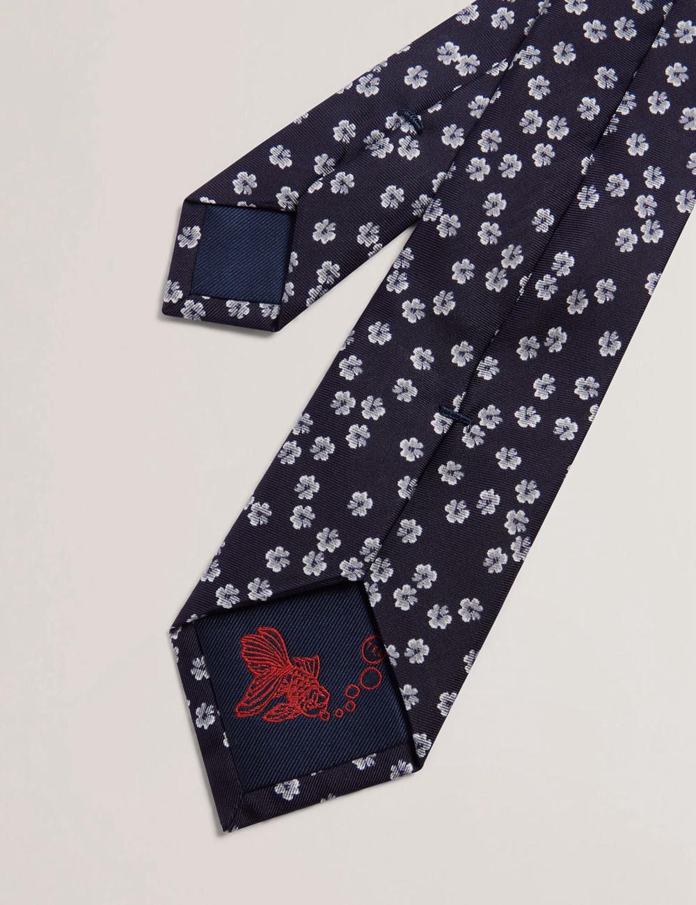 Navy Ted Baker BENTLYY - Ditsy Floral Print Silk Men Ties | Ireland  1542-AXPBR