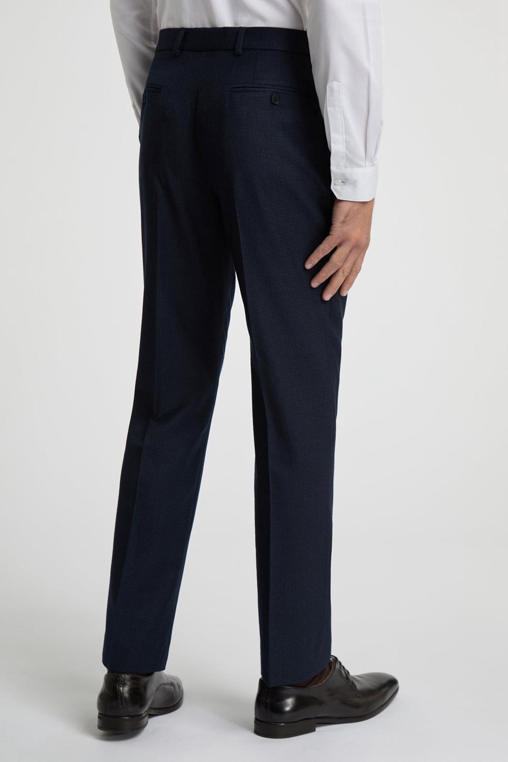 Navy Ted Baker CANISTS - Grid Check Regular Fit Suit Men Trousers | Ireland  9354-MOPBL
