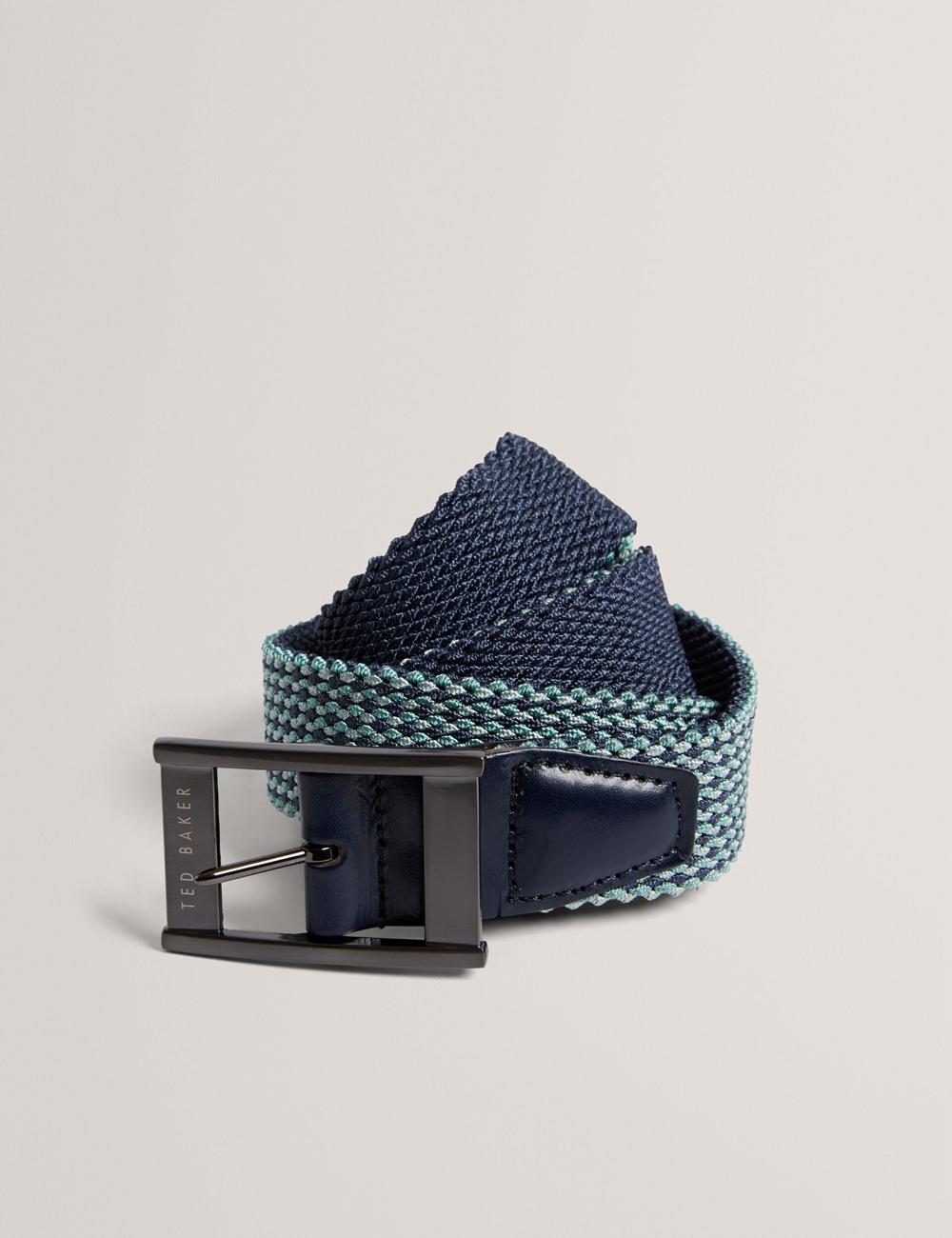 Navy Ted Baker COLUMMM - Reversible Woven Elasticated Men Belts | Ireland  6298-GAFZN