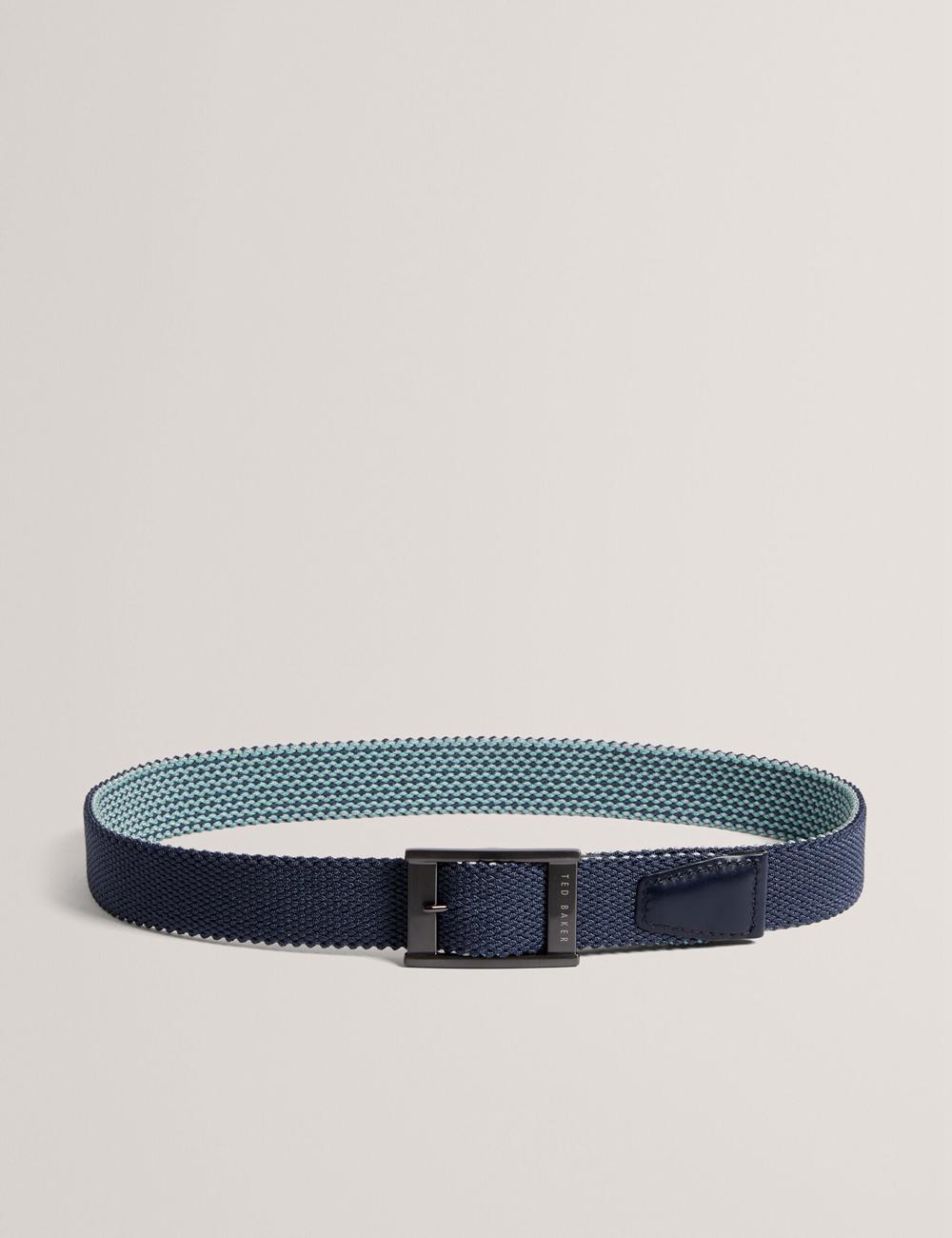 Navy Ted Baker COLUMMM - Reversible Woven Elasticated Men Belts | Ireland  6298-GAFZN