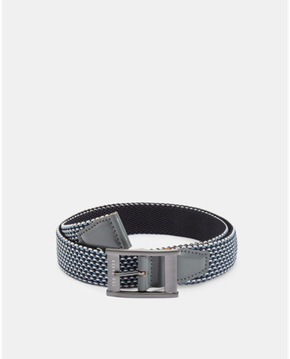 Navy Ted Baker COLUMM - Reversible Woven Stretch Elasticated Men Belts | Ireland  3175-AKHCB