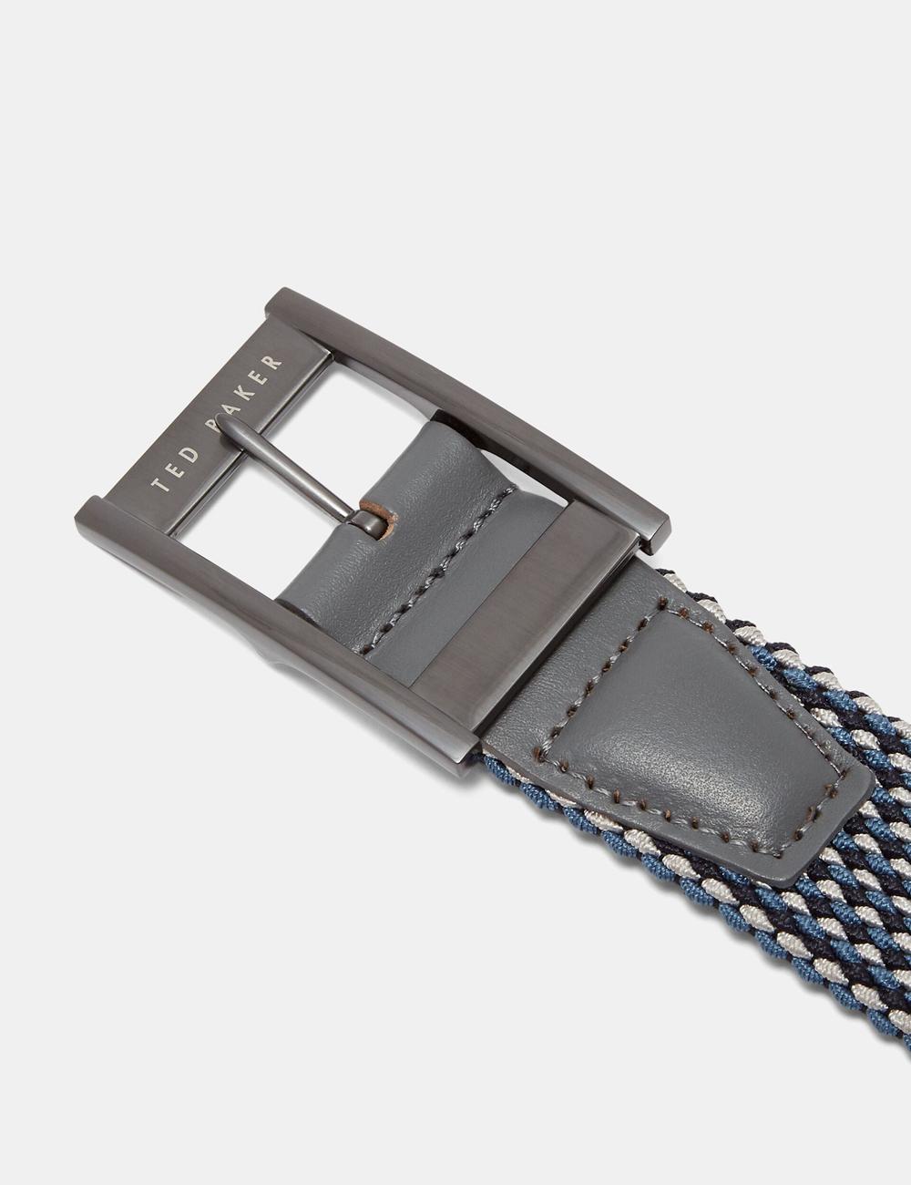Navy Ted Baker COLUMM - Reversible Woven Stretch Elasticated Men Belts | Ireland  3175-AKHCB