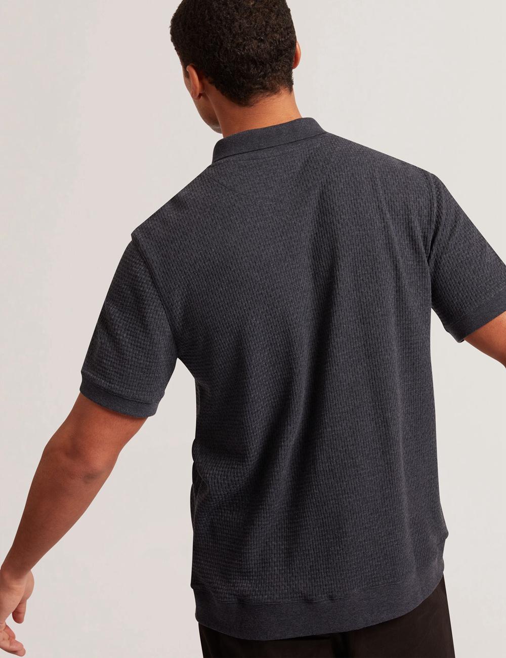 Navy Ted Baker CONNYR - Short Sleeve Button Through Men Polos Shirts | Ireland  1473-DPTRG