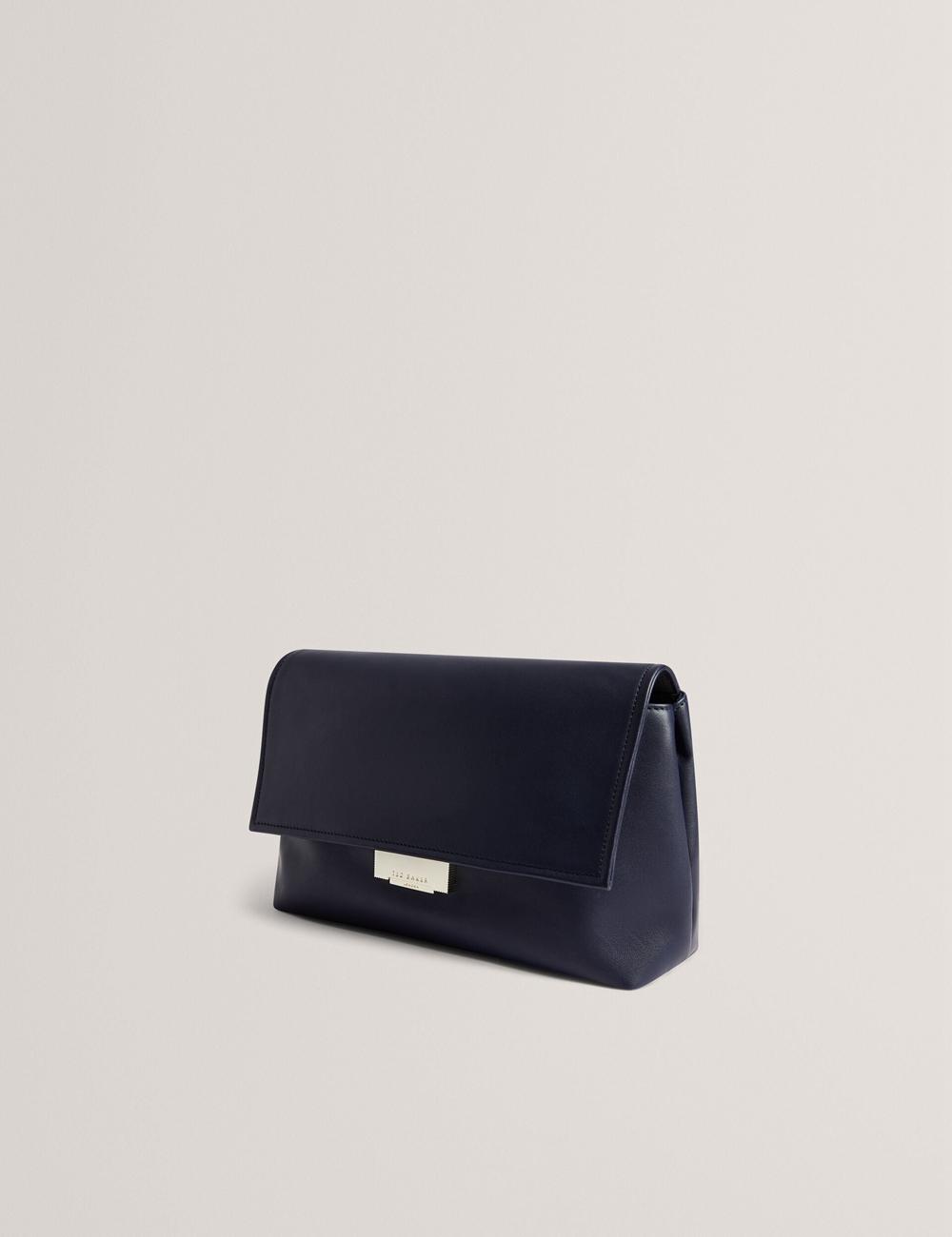 Navy Ted Baker DEMAE - Leather Fold Over Chain Women Shoulder Bags | Ireland  0713-QGYBU