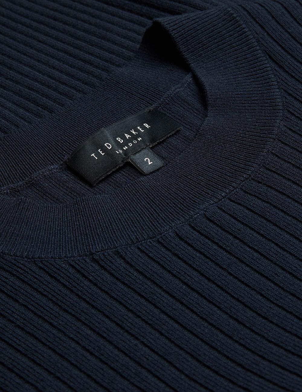 Navy Ted Baker ELLIHAA - Ribbed Knit Half Sleeve Women Tops | Ireland  9168-BTMSY